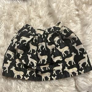 Gymboree girls black/gold double lined reindeer skirt size‎ Small 5/6